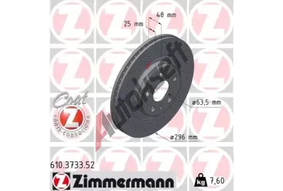 ZIMMERMANN Brzdov kotou SPORT Z - 296 mm ZIM 610.3733.52, 610.3733.52