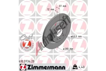 ZIMMERMANN Brzdov kotou COAT Z - 280 mm ZIM 610.3734.20, 610.3734.20