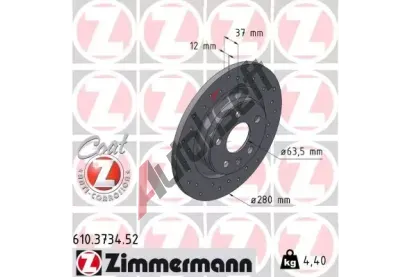 ZIMMERMANN Brzdov kotou SPORT Z - 280 mm ZIM 610.3734.52, 610.3734.52