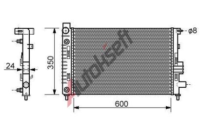 Chladič vody 28.30.501, 600-350-25mm Chladič vody 28.30.501, 600-350-25mm