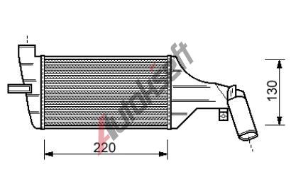 Chladič vzduchu intercooler 32.15.551, 220-125-65mm Chladič vzduchu intercooler 32.15.551, 220-125-65mm