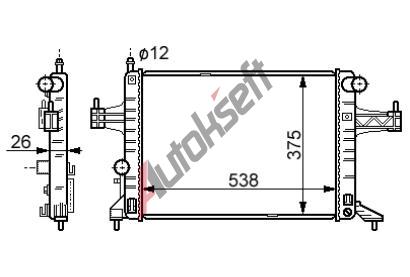 Chladič vody 32.21.501, 540-375-26mm Chladič vody 32.21.501, 540-375-26mm
