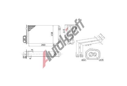 chladič topení 36.29.591, 250-158-42mm  chladič topení 36.29.591, 250-158-42mm