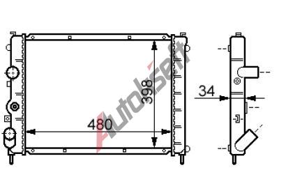 Chladič vody 36.31.502, 480-395-30mm Chladič vody 36.31.502, 480-395-30mm
