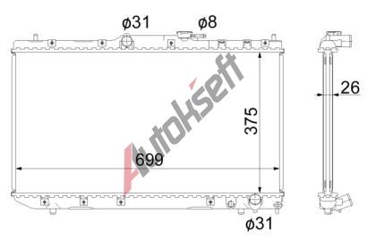 Chladič vody 90.22.502, 375-722-26mm Chladič vody 90.22.502, 375-722-26mm