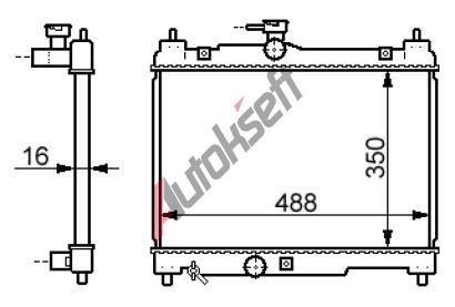 Chladič vody 90.70.500, 350-512-17mm Chladič vody 90.70.500, 350-512-17mm