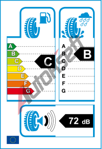 EU ttek - Valiv odpor: C | Zbr na mokru: B | Hlunost: 72db