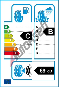 EU ttek - Valiv odpor: C | Zbr na mokru: B | Hlunost: 69db