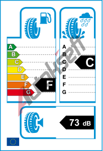 EU �t�tek - Valiv� odpor: F | Z�b�r na mokru: C | Hlu�nost: 73db