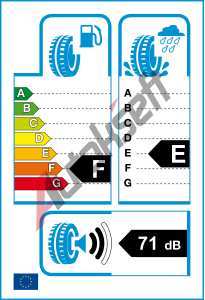 EU ttek - Valiv odpor: F | Zbr na mokru: E | Hlunost: 71db